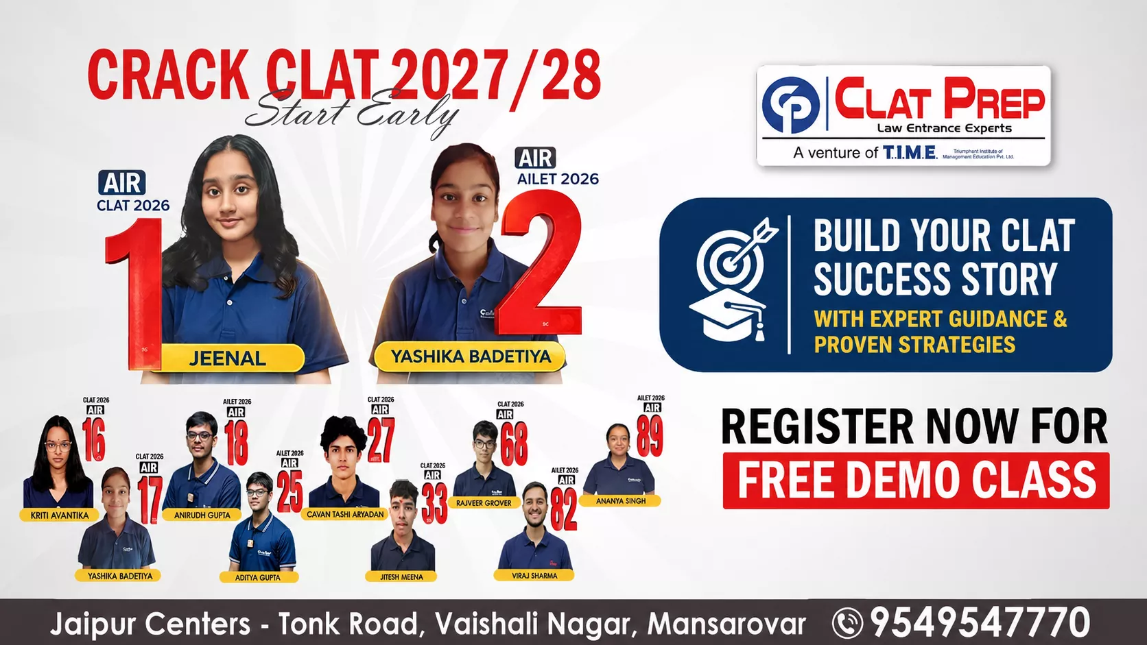 CLAT coaching in Jaipur admissions open at ClatPrep Jaipur